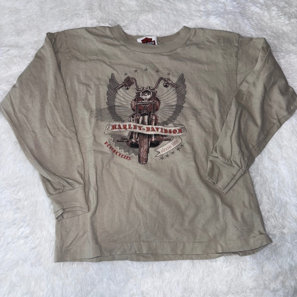 Harley‎ Davidson Motorcycles Long Sleeve T Shirt Kids Size 10-12